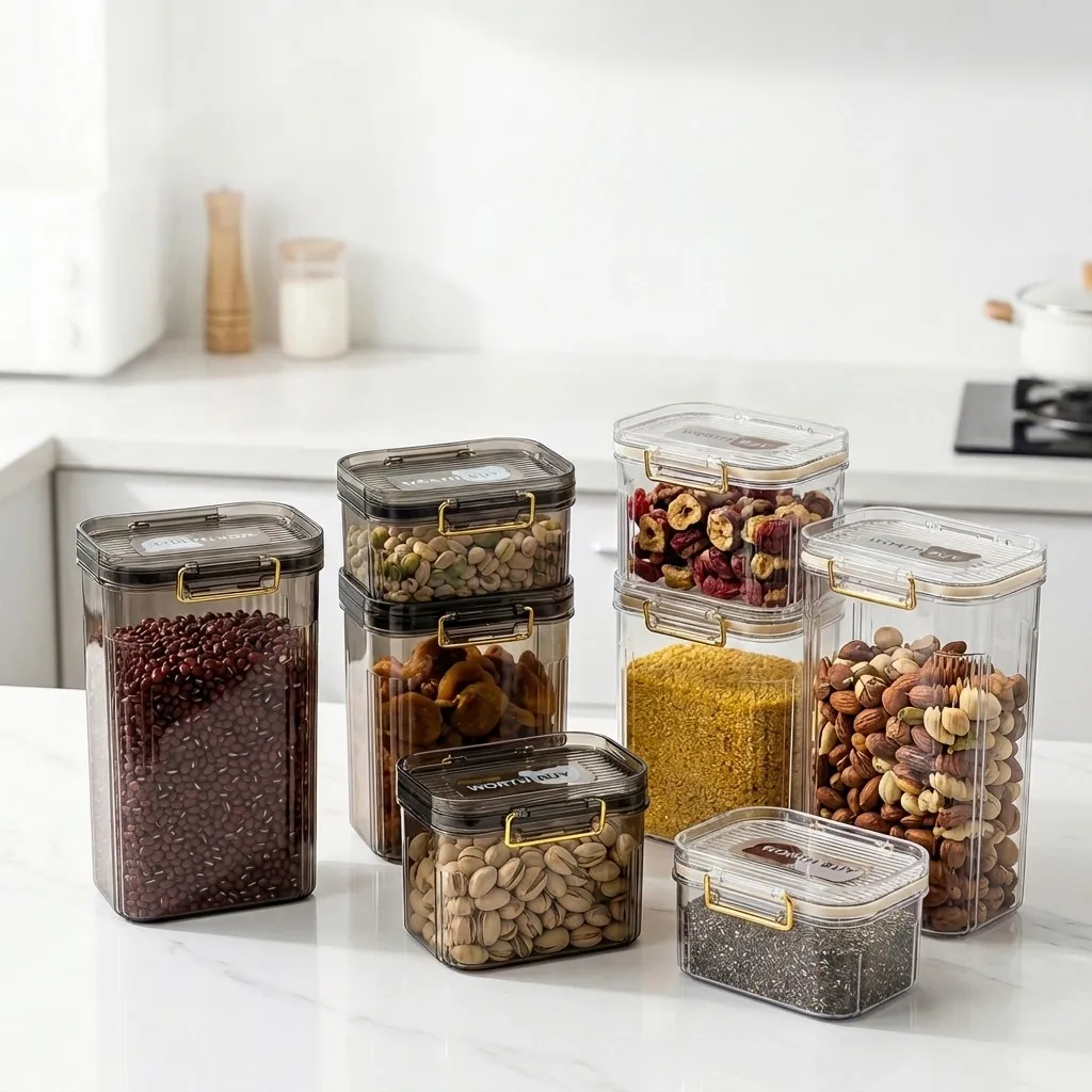 Food Storage With Dividers - Luchtdichte voedselbewaarcontainers met deksels, transparant, stapelbaar,