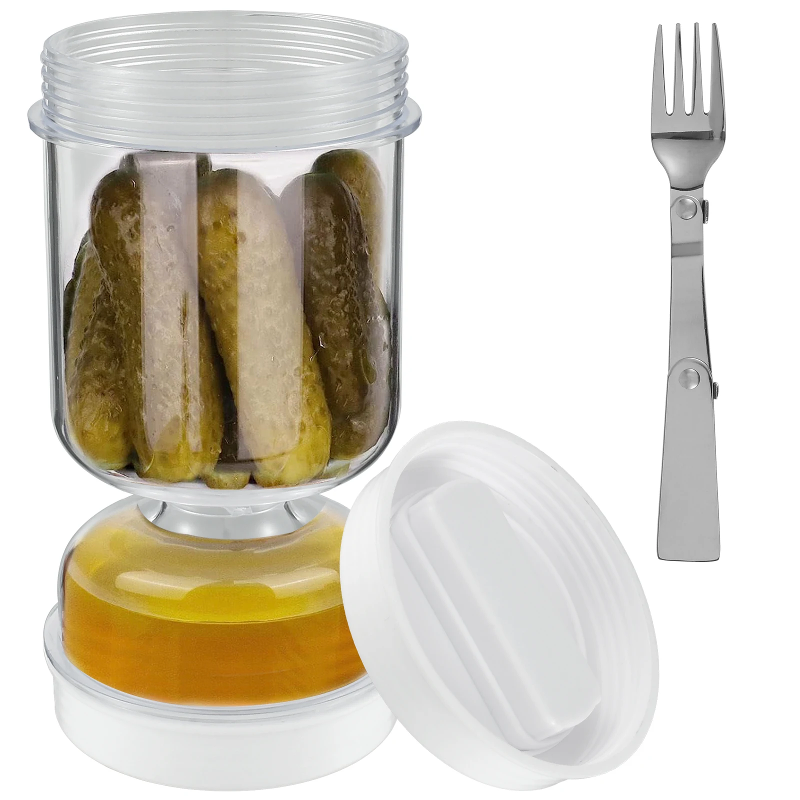 Food Storage With Dividers - Augurken Pot Met Vorken Droge En