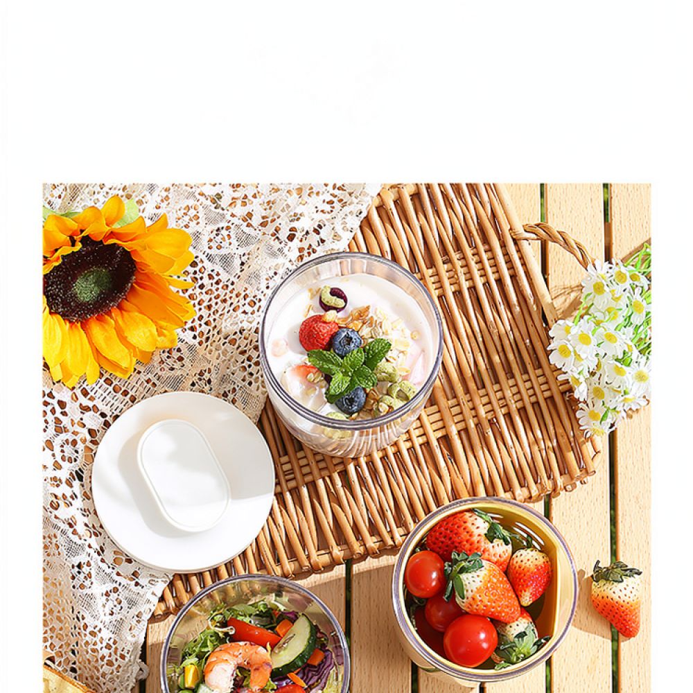 Food Storage With Dividers - Voor For Seallock Saladebeker, draagbare voedselbewaarbak,